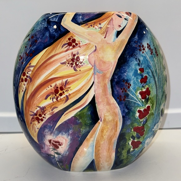 Anatoly Turov Summer is Coming Painted Ceramic Vase - Picture 4 of 10